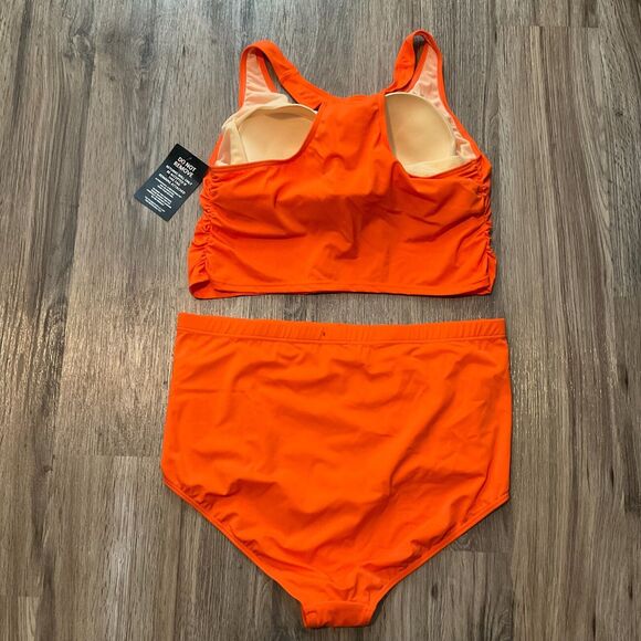 Swimsuits for All Women's Plus Size Orange Two Piece Swimsuit Set Size 20 NWT - Picture 5 of 7